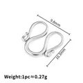 Chiusura a M in acciaio inossidabile lucido per gioielli fai da te, 9,8mm x 10,3mm - Chiusura a W / 9.8x10.3mm / Colore acciaio