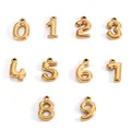 Poliertes Gold 3D Edelstahl Zahlen 0-9 Anhänger Set für DIY Schmuckherstellung - Blasen-Zahlen-Kollektion (0-9) / Vakuum-vergoldet 18k Gold