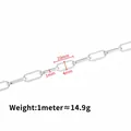 Silver stainless steel paperclip chain links 10x4mm DIY jewelry making accessory - Silver Welded Long Link 1x4x10mm