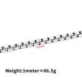 4.5mm stainless steel square box chain for DIY jewelry making, 66.5g per meter - Steel