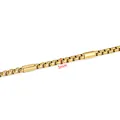 Golden 5mm stainless steel box chain with textured cylindrical tube accents for DIY jewelry - Gold Plated Wide Style
