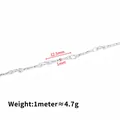 Silver stainless steel embossed bar chain link, DIY jewelry accessory, 12.5mm - Steel Color Embossed Straight Link Chain