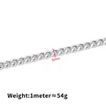 Silver 6mm stainless steel cuban link chain with high-polished six-sided grinding finish - 6mm / Steel