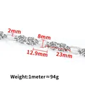 8mm zilveren roestvrijstalen gedraaide schakelketting met ovale ringen voor DIY-sieraden - 2x8mm