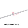Αλυσίδα από ανοξείδωτο ατσάλι 5mm x 2,5mm για DIY κατασκευή κοσμημάτων υλικό - Συγκολλημένη επίπεδη οβάλ αλυσίδα (0.6x2.5x5mm)
