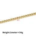 6mm gold-plated stainless steel Cuban link chain for DIY jewelry making and bags - 6mm / Gold
