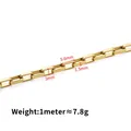 Cadena box de acero inoxidable chapada en oro de 5,6mm x 3mm para creación de joyas DIY - Dorado 1.5mmx3mmx5.6mm
