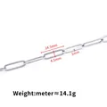 Polished silver stainless steel paperclip chain 14.5x4.5mm link for DIY jewelry making - Soldered Flat Oval Link Chain (1x4.5x14.5mm)