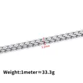 Chopin wheat chain in silver stainless steel, 3.2mm width DIY jewelry making link - Silver Chopin Chain 3.2mm