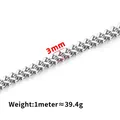 Cadena Franco de acero inoxidable de 3mm para creación de joyas DIY en acabado plateado - 3mm / Color acero