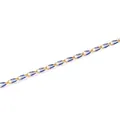 Detailed golden stainless steel link chain with deep blue enamel accents for DIY jewelry - Blue