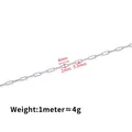 Silver stainless steel paperclip chain with 4x2mm rectangular links for DIY jewelry - Soldered Flat Oval Link Chain (0.5x2x4mm)