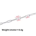 Silver stainless steel paperclip chain 10x3.3mm links for DIY jewelry making - Soldered Flat Oval Link Chain (0.8x3.3x10mm)