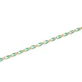 Golden stainless steel lip chain with green enamel links for DIY jewelry making - Green