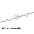 Silver stainless steel paperclip chain DIY materials with 10mm length links - Soldered Flat Oval Link Chain (1x4x10mm)