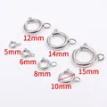 Tableau des tailles des fermoirs ressort en acier inoxydable de 5mm à 15mm pour bijoux - 5mm / Acier