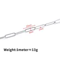 Silver stainless steel 12x4mm paperclip chain for DIY necklace making link components - Soldered Flat Oval Link Chain (1x4x12mm)