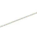 Golden stainless steel chain with light blue enamel links for DIY jewelry making - Sky Blue