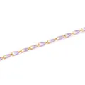 Gold plated stainless steel chain with lavender purple enamel links for jewelry making - Purple