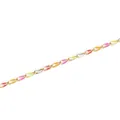 Gold stainless steel link chain with colorful pink, yellow, orange and white enamel - Colorful