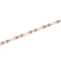 Gold plated stainless steel chain with red white blue enamel links for DIY jewelry - Red Blue White