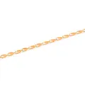 Golden stainless steel chain with vibrant orange enamel lip-shaped links for jewelry making - Orange