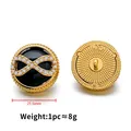 Golden 21.5mm infinity symbol pearl button with sparkling rhinestones for coats - Gold Infinity Symbol Rhinestone Button