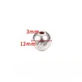 Polierte Edelstahlperle 12mm mit 3mm Loch für die DIY-Schmuckherstellung - 12x3mm