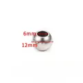 Polierte 12mm Edelstahlperle mit 6mm großem Loch für die DIY-Schmuckherstellung - 12x6mm