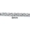 Polished silver stainless steel 8mm Byzantine link chain for men's DIY jewelry - 8mm / Steel