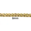 8mm gold-plated Byzantine chain in stainless steel for men's necklace or bracelet - 8mm / 18K Gold