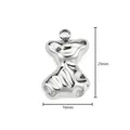 Polished silver teddy bear pendant 23x16mm for DIY necklaces and bracelets charms - Irregular Bear Pendant / 16x23mm / Steel