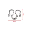 Chiusura a W in acciaio inossidabile lucido per gioielli fai-da-te argento 22x20,5mm - Gancio a W Grande / 20.5x22mm / Colore acciaio