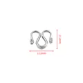 Chiusura a S in acciaio inossidabile argento per gioielli fai da te misura 11,2mm - Chiusura a W / 11.2x11.2mm / Colore acciaio