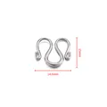 Chiusura a S lucida in acciaio inossidabile per gioielli, 14,6 mm x 15 mm - Chiusura a W / 14.6x15mm / Colore acciaio