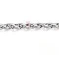 Durable 11mm wide stainless steel double woven curb chain in polished silver finish - Smooth Oval Twist Chain (B911) / Steel Color