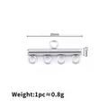 20mm silberner Edelstahl-Mehrfachverschluss für DIY-Schmuckherstellung - 4-reihiger Gleitverschluss(A2278) / 2.5x20mm / Stahlfarben