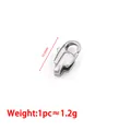 Polished silver stainless steel rectangular spring clasp 15.5mm for DIY jewelry - Steel Polished Long Square Clasp 15.5mm