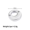 Polished stainless steel 15mm round pendant with double holes for DIY jewelry - Polished Double Hole Pendant 15mm