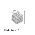 7mm silver textured cube pendant with rivet patterns and ring for DIY jewelry making - Steel Color Cube Pendant (A2307) / 7x9.8mm
