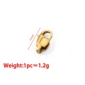 Polished golden stainless steel spring buckle clasp for jewelry DIY, 15.5mm length - Vacuum 18K Gold Polished Long Square Clasp 15.5mm