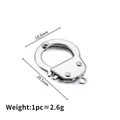 Polished silver stainless steel handcuff charm pendant for jewelry making with dimensions - 18.5x25.5mm / Steel