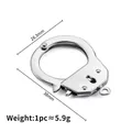 Polished silver stainless steel handcuff clasp charm for bracelets 38mm x 26.3mm - 26.3x38mm / Steel