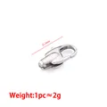 Silver stainless steel spring buckle clasp for DIY necklaces with 21.3mm length detail - Steel Polished Long Square Clasp 21.3mm
