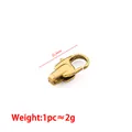 Golden stainless steel square spring clasp 21.3mm for jewelry making necklaces - Vacuum 18K Gold Polished Long Square Clasp 21.3mm