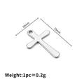 Colgante de cruz de acero inoxidable plateado 15x10mm para hacer joyas y collares DIY - Estilo Industrial Minimalista (10x15mm)