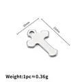 Colgante de cruz en acero inoxidable pulido para joyería DIY, tamaño 10x15mm, peso 0,36g - Estilo Pulido Clásico (15x10mm)