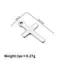 Colgante de cruz minimalista en acero inoxidable plata 16,5x10mm para joyería DIY - Estilo Espejo Minimalista (16.5x10mm)