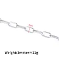 5mm flat oval link paperclip chain in stainless steel for DIY jewelry making - Sold By Length Unit / Steel Color Oval Flat Chain
