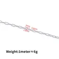 Ανοξείδωτη αλυσίδα με οβάλ κρίκους 5mm x 2,5mm για χειροποίητα κοσμήματα DIY - 1 Μέτρο / Ασημί 0.6x2.5x5mm